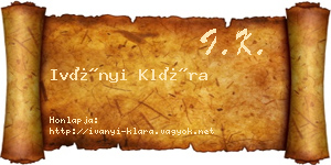 Iványi Klára névjegykártya