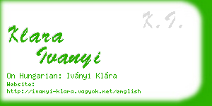 klara ivanyi business card